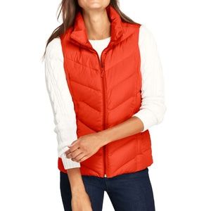Lands' End Women's Red Petite Down Puffer Vest